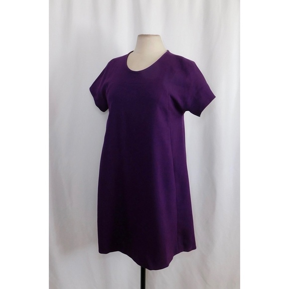 KATE SPADE Bosley Purple Swingy Dress Basic Geometry Solid Pockets A-Line Size 8 - Picture 6 of 14
